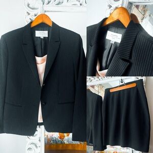 Tahari Black Pinstripe Suit Set